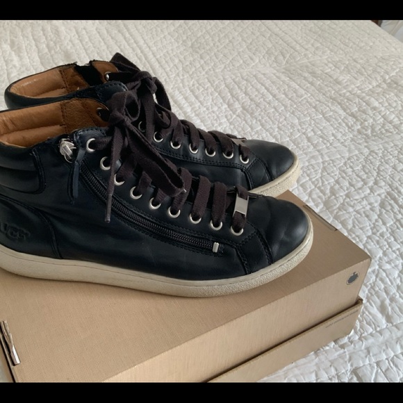 ugg leather high top sneakers